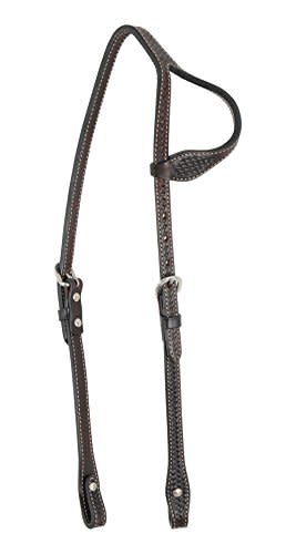 Western Rawhide Tool Strap One Ear Headstall - Dark Brown