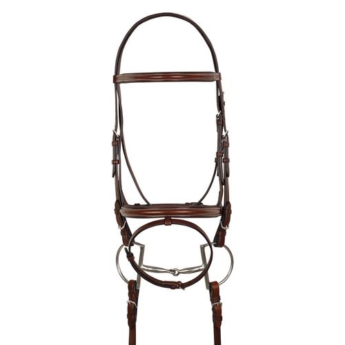 Harmohn Kraft Raised Padded Event Bridle w/Flash and Web Reins - Oakbark