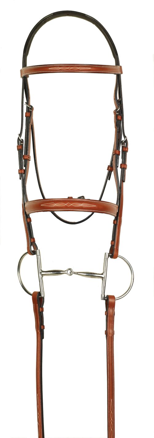 Aramas Fancy Raised Bridle w/Fancy Laced Reins - Chocolate
