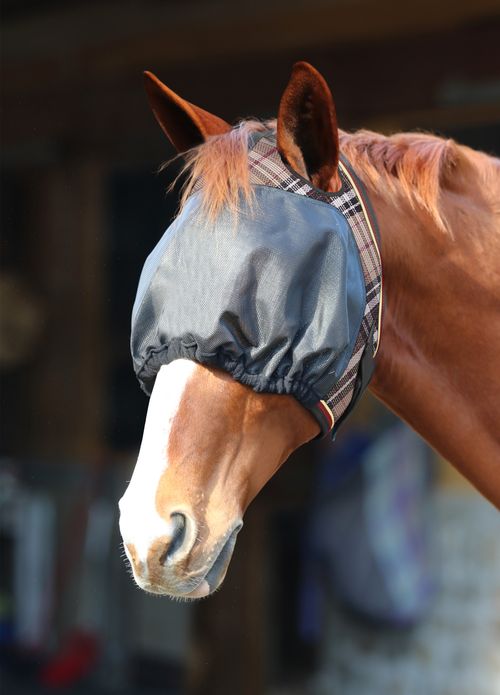 Kensington UViaitor Dartless Fly Mask w/Web Trim and Forelock Opening - Deluxe Black
