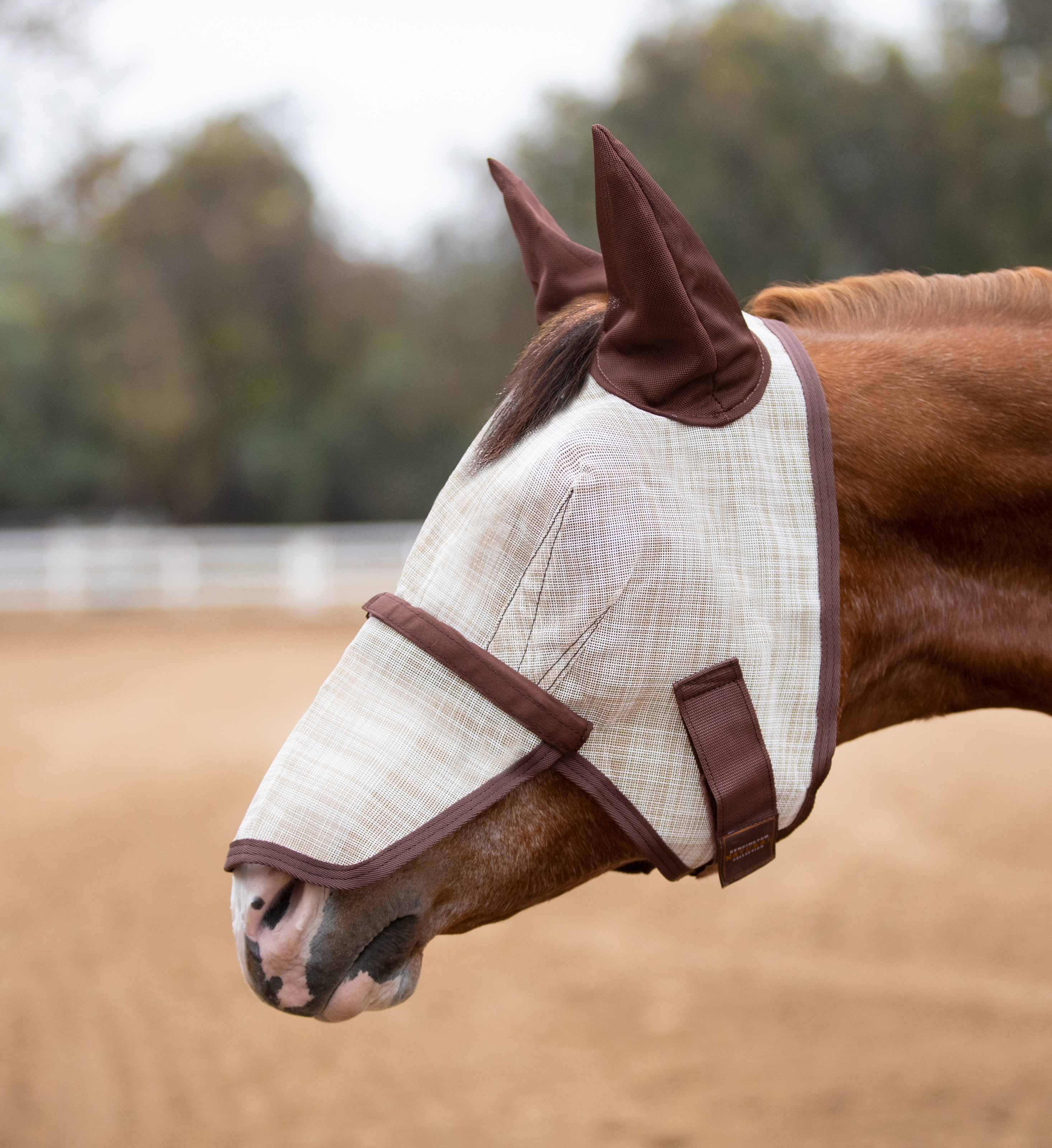 Kensington Signature Fly Mask w/Nose, Ears and Forelock Hole Desert