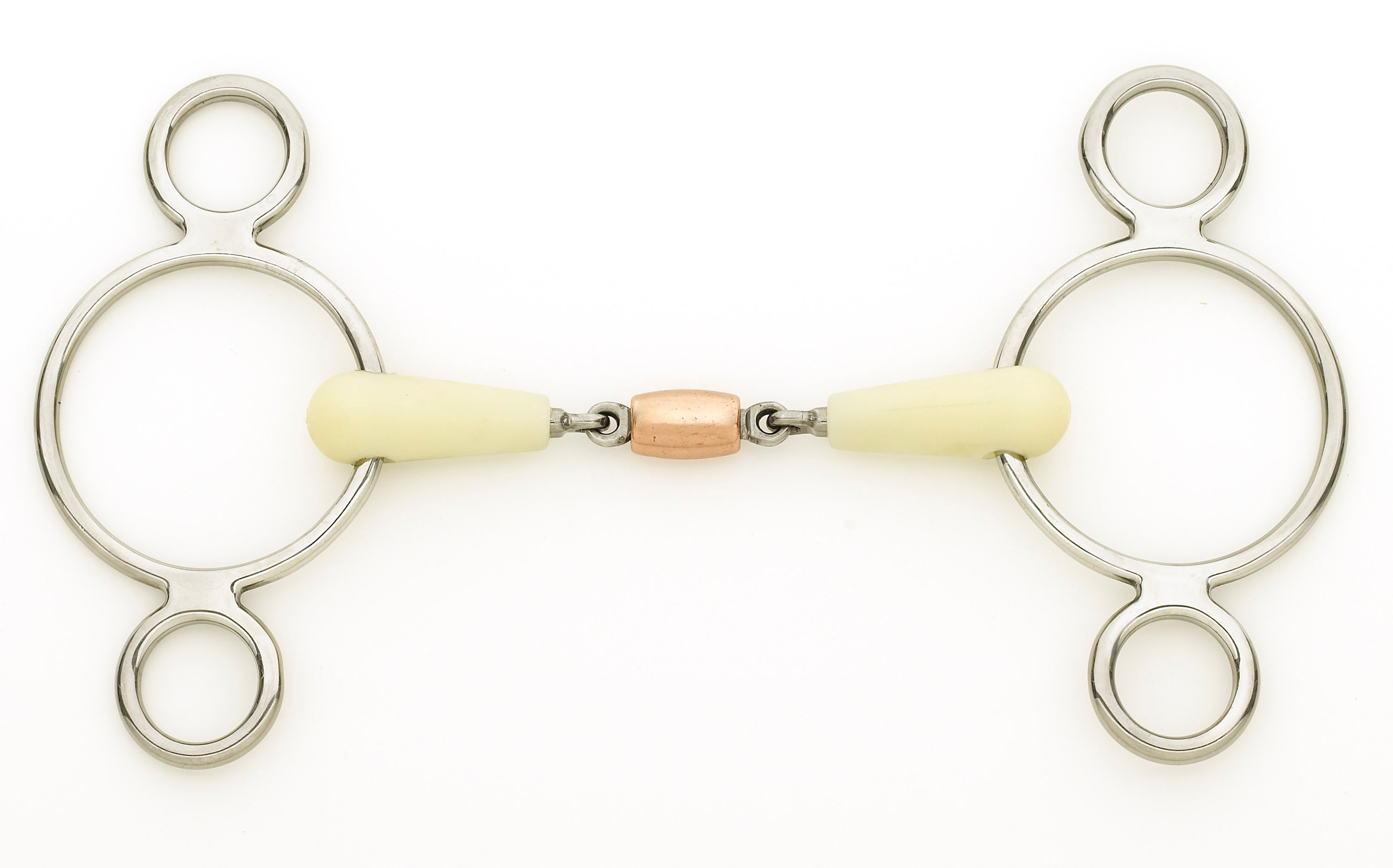 Happy Mouth Bits Double Jointed Copper Roller 2-Ring Gag - Happy Mouth ...