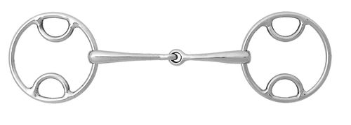 Korsteel Stainless Steel Jointed Beval Loose Ring Snaffle Bit