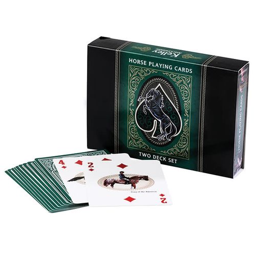 Kelley and Company Horse 2 Deck Box Playing Cards - Green