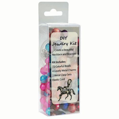 Kelley and Company DIY Horse Charm & Bead Bracelet/Necklace Kit - Pink
