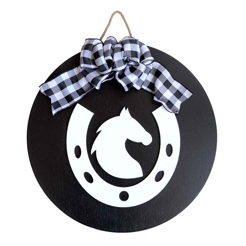 Kelley and Company Horse Head 15" Door Hanger Black Kelley and