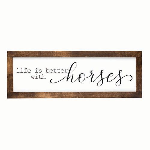 Kelley and Company Life is Better with Horses Framed Wall Decor - White