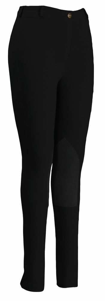 TuffRider Women's Pull-On Knee Patch Breeches - Black