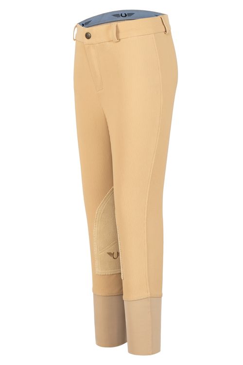 TuffRider Kids' Ribb Knee Patch Breeches - Light Tan