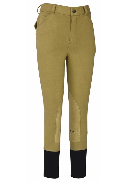 TuffRider Kids' Boys Patrol Light Knee Patch Breeches - Beige
