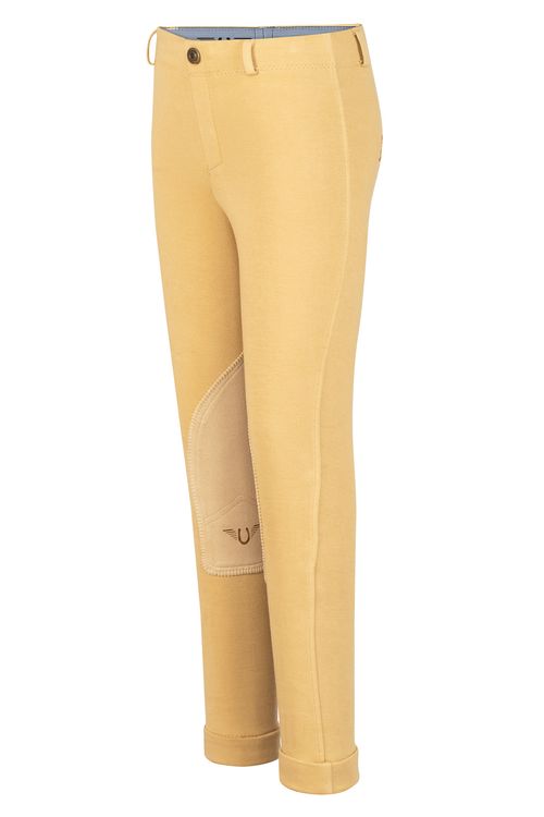 TuffRider Kids' Whimsical Horse Embroidered Pull-On Jodhpurs - Light Tan/Chocolate