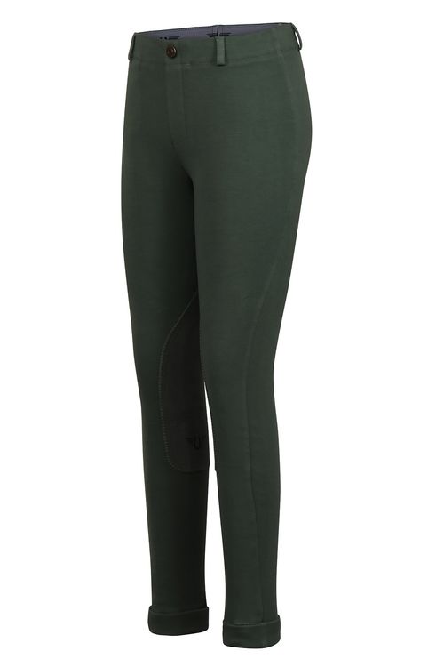 TuffRider Kids' Whimsical Horse Embroidered Pull-On Jodhpurs - Duck Green