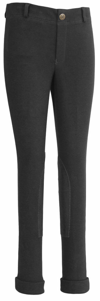 TuffRider Kids' Cotton Embroidered Pull-On Jodhpurs - Black