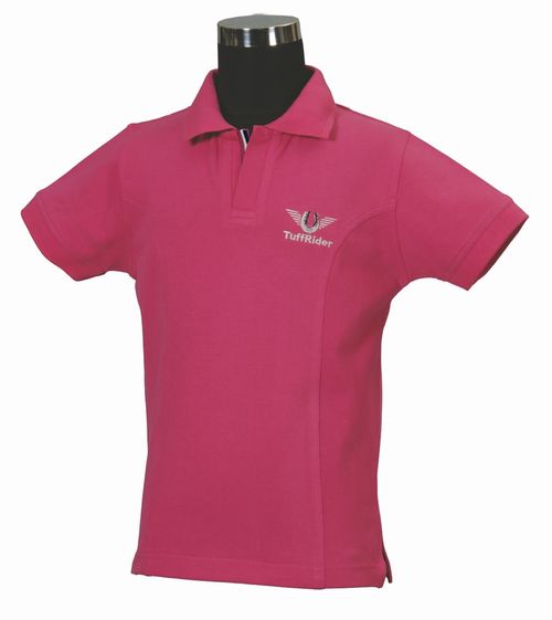 TuffRider Kids' Polo Sport Shirt - Hot Pink