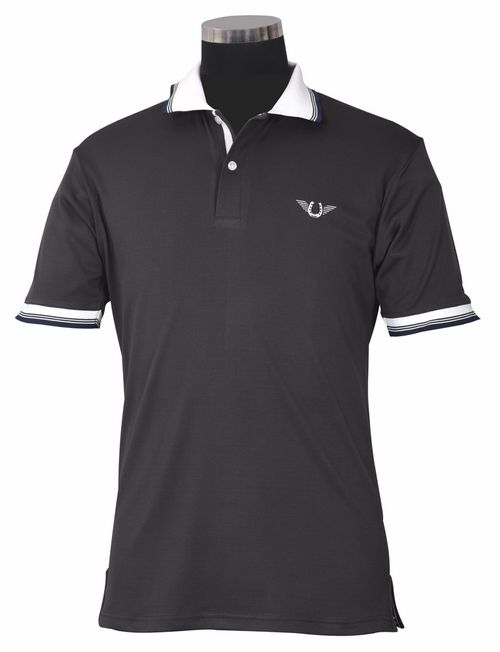 TuffRider Men's Mark Short Sleeve Polo Sport Shirt - Charcoal