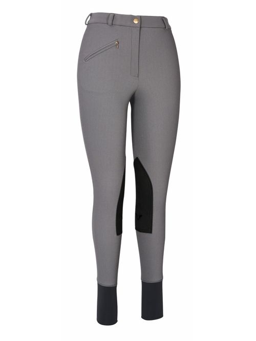TuffRider Women's Ribb Knee Patch Breeches - Dark Charcoal