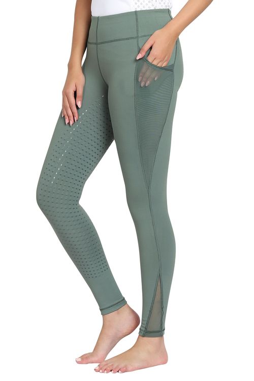 TuffRider Women's Minerva EquiCool Full Seat Tights - Duck Green