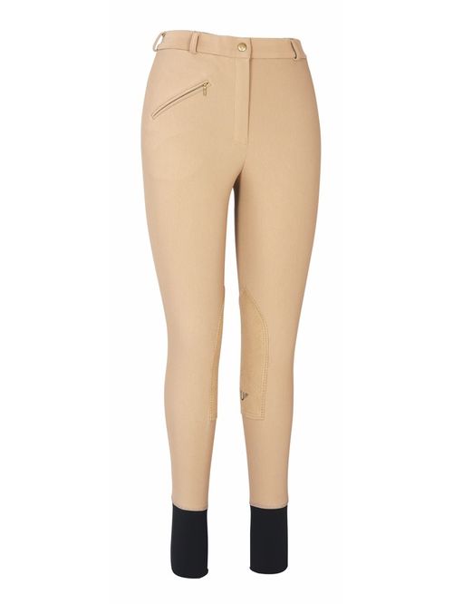 TuffRider Women's Ribb Knee Patch Breeches - Taupe