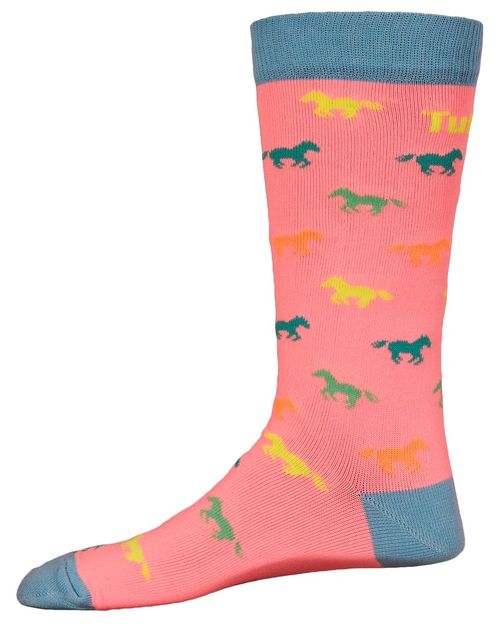 TuffRider Kids' Neon Pony Socks - Neon Peach