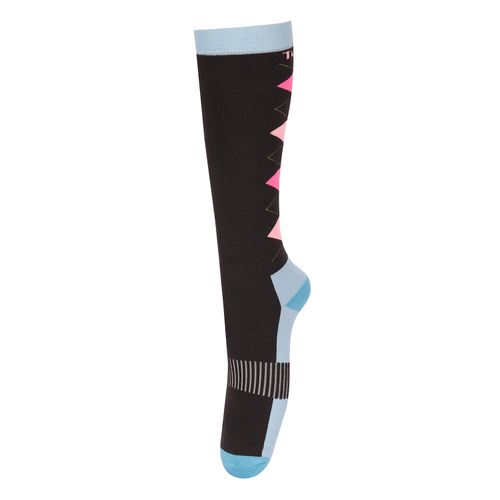 TuffRider Neon Winter Argyle Socks - Neon Blue