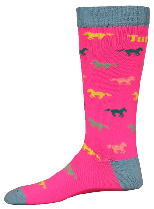 TuffRider Kids' Neon Pony Socks - Neon Pink