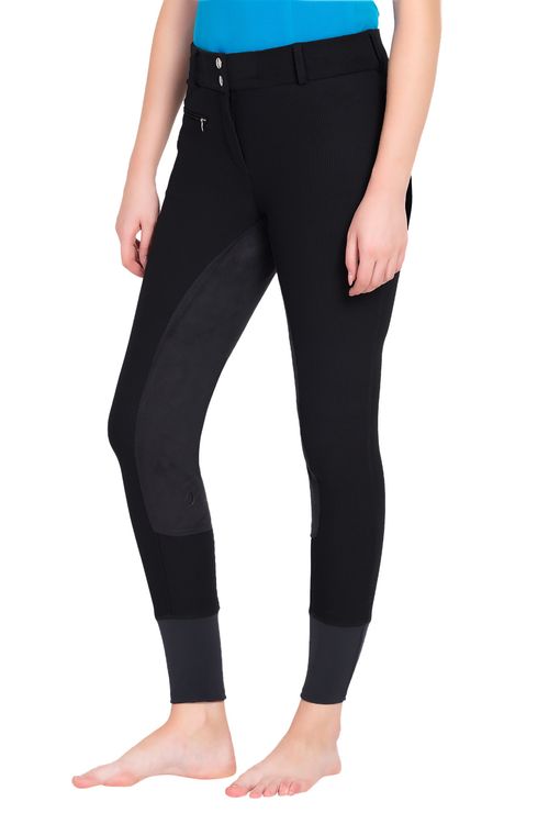 TuffRider Women's Ribb Lowrise Wide Waistband Full Seat Breeches - Black