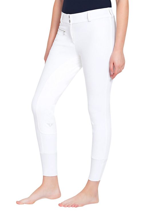 TuffRider Women's Ribb Lowrise Wide Waistband Full Seat Breeches - White