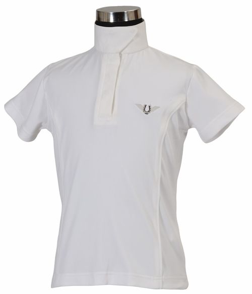 TuffRider Kids' Kirby Kwik Dry Short Sleeve Show Shirt - White/White