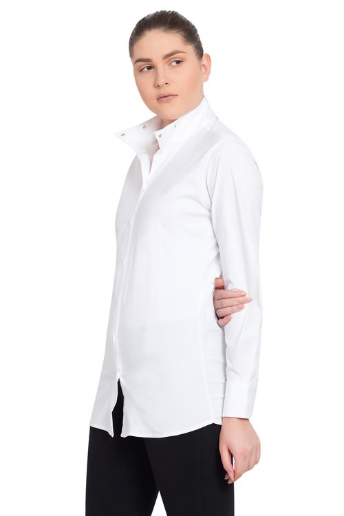 TuffRider Women's Starter Long Sleeve Show Shirt - White
