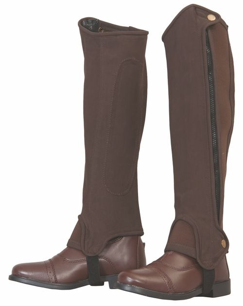 TuffRider Grippy Nubuck Half Chaps - Chocolate