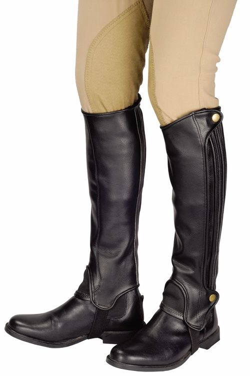 TuffRider Grippy Grain Half Chaps Tall - Black