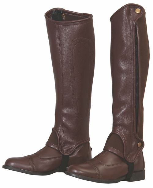 TuffRider Grippy Grain Half Chaps - Chocolate