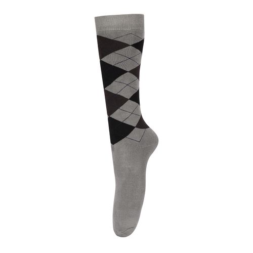TuffRider Argyle Winter Socks - Light Grey/Granite/Black
