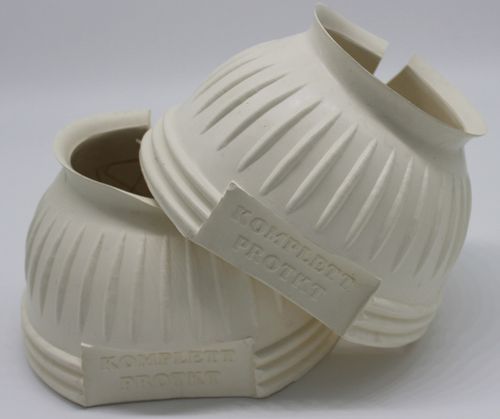 TuffRider Komplett Protkt Bell Boots Ribbed and Ringer w/Hook and Loop Tape - White