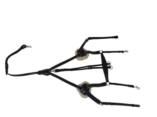 Henri de Rivel Pro 5 Point Elastic Breastplate Martingale w/Running Attachment - Black