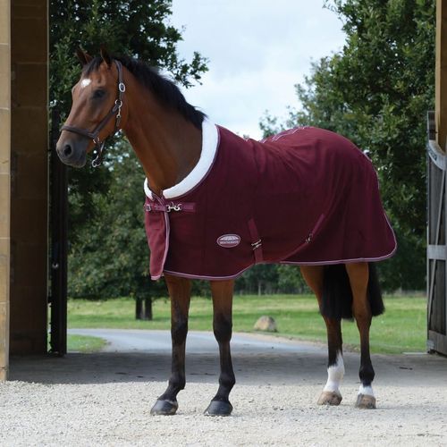 Weatherbeeta Sherpa Fleece Cooler Standard Neck - Maroon/White
