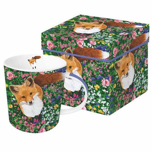 GT Reid Boxed 13.5oz Mug - Fox in Flowers