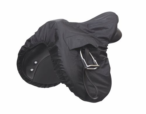 Shires Solid Color Waterproof Ride On Saddle Cover - Black