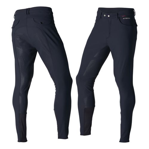 B Vertigo Men's Damien Thermo Silicone Full Seat Breeches - Dark Navy