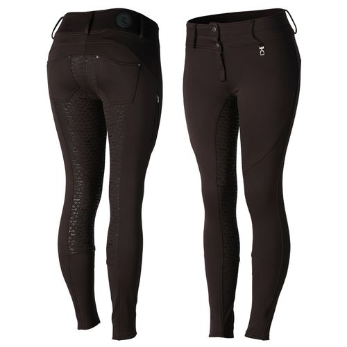 Horze Women's Rhea Full Seat Thermo Breeches w/Back Pockets - After Dark Brown