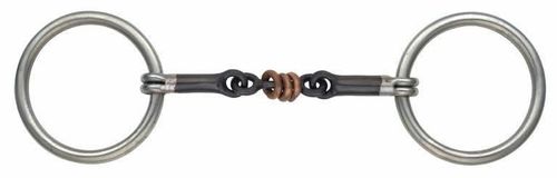 Shires Sweet Iron Copper Roller Snafle - Black Sweet Iron