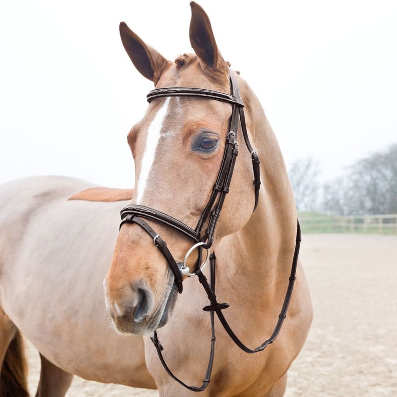 Horze Soft Grip Rubber Reins w/Stops - Dark Brown