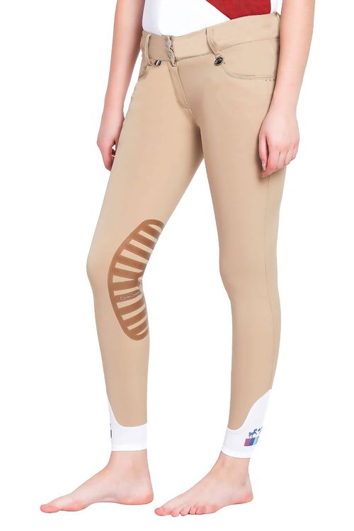 Equine Couture Women's Darsy Silicone Knee Patch Breeches - Safari