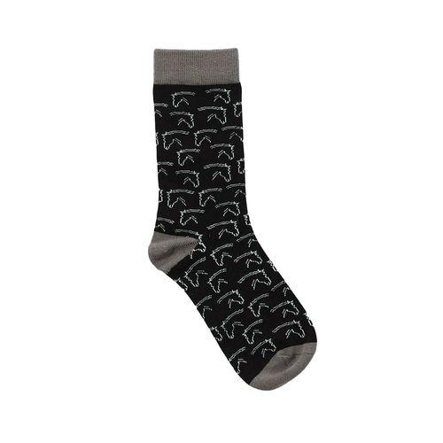 Ovation Women's Bamboo Crew Sock - Grey Horses