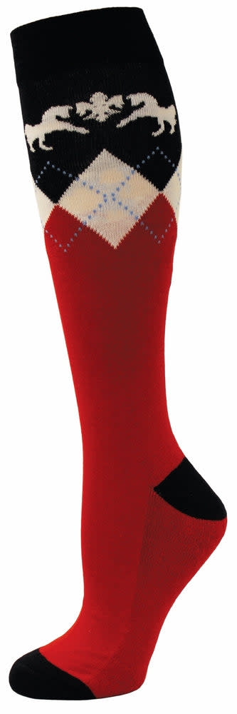 Equine Couture Women's Hadley Knee Hi Socks - Red/Navy