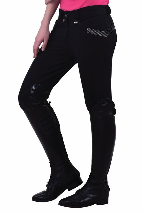 Equine Couture Women's Sarah Silicone Knee Patch Breeches - Black