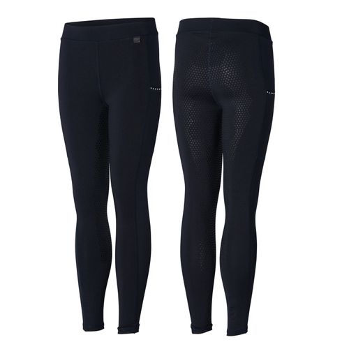 Horze Kids' Full Seat Tights w/Crystal Details - Dark Dark Blue