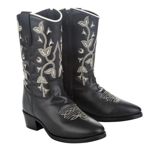 TuffRider Kids' Floral Round Toe Western Boots - Black
