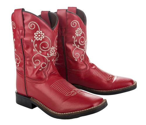 TuffRider Kids' Fire Floral Western Boots - Red