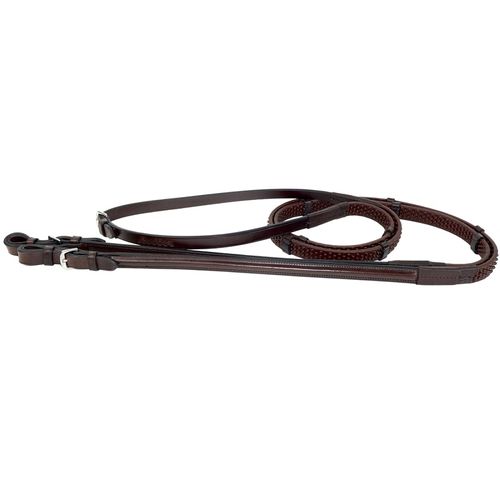 Nunn Finer Soft Grip Reins w/Hand Stops & Buckle Ends - Havana